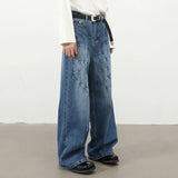 Vintage Stitch Straight Denim Jeans