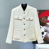 Elegant Red Tweed Blazer