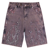 Fire Diamond Denim Shorts