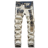 Bleached Pale Cargo Stitched Denim Jeans