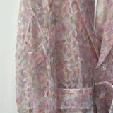 Peach Blossom Floral Sheer Mesh Casual Blazer