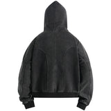 Blackout Button-Up Mask Pullover Hoodie