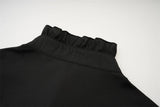 Victorian High-Neck Ruffle Blouse w/ Jabot+Brooch