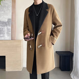 Buttoned Wool Trench Coat