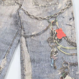 Keychain Printed Baggy Jeans