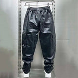 PU Leather Fleece Pocket Pants