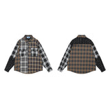 Plaid Patchwork Button-Up