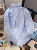 Weaved Blue Striped Button Up