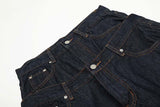 Layered Two-Piece Blue Denim Pants
