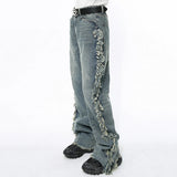 Distressed Side Tassel Denim Jeans