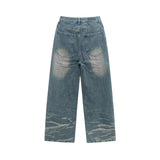 American Street Distressed Straight-leg Denim
