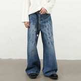 Vintage Stitch Straight Denim Jeans