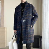 Single Button Weave Wool Trench Coat