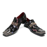 Square Toe Leather Slip-Ons