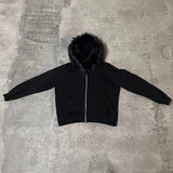 faux fur zip up hoodie
