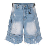Denim Wide Leg Loose Shorts