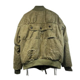 Heavy Olive Rustic Puffer Bomber Jacket