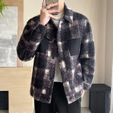 Monochrome Plaid Pocket Coat