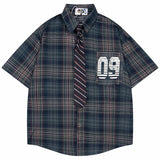 Vintage Plaid Necktie Unisex Varsity Shirt