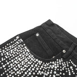 Fully Loaded Crystal Rhinestone Denim Shorts