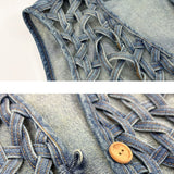 Hollowed Out Denim Vest