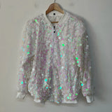 Iridescent Sequin Bomber Jacket