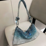 Ombre Rhinestone Mini Shoulder Bag