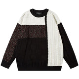 Color Block Cableknit Patchwork Sweater