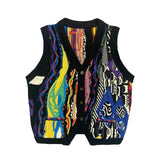 Retro Multicolor Knitted Sweater Vest