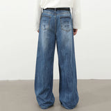 Vintage Stitch Straight Denim Jeans