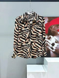 Zebra Stripe Printed Button-Up