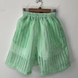 Stripe Breathable Organza Loose Shorts