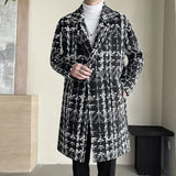 Single Button Weave Wool Trench Coat