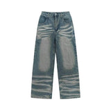 American Street Distressed Straight-leg Denim