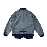 Double-Sided Patchwork Denim Jacket
