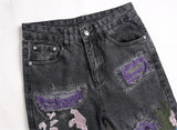 Purple Chaos Ripped Denim Jeans