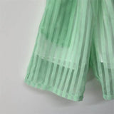 Stripe Breathable Organza Loose Shorts