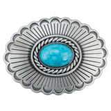Turquoise Concho Western Belt Buckle