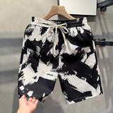 Monochrome Textured Drawstring Shorts