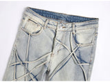 Laceed Light Blue Stretch Denim Jeans