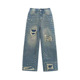 American Street Rivet Studded Ripped Jeans