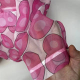 Pink Heart Print Organza See-Through Blazer