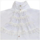 Edwardian Lace Jabot Top with Ruffle Cuffs