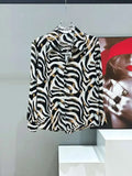 Zebra Stripe Printed Button-Up