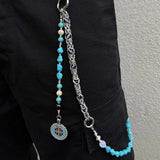 Cracked Blue Emblem Jean Chain