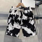 Monochrome Textured Drawstring Shorts