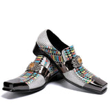 Square Toe Leather Slip-Ons