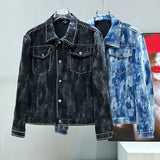 Studded Acid Wash Denim Jacket