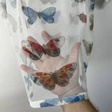 Butterfly Sheer Mesh T-shirt