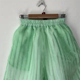 Stripe Breathable Organza Loose Shorts